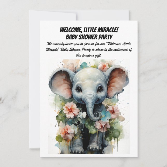 Welcome, Little Miracle! - Baby Shower Party Invit Invitation (Front)