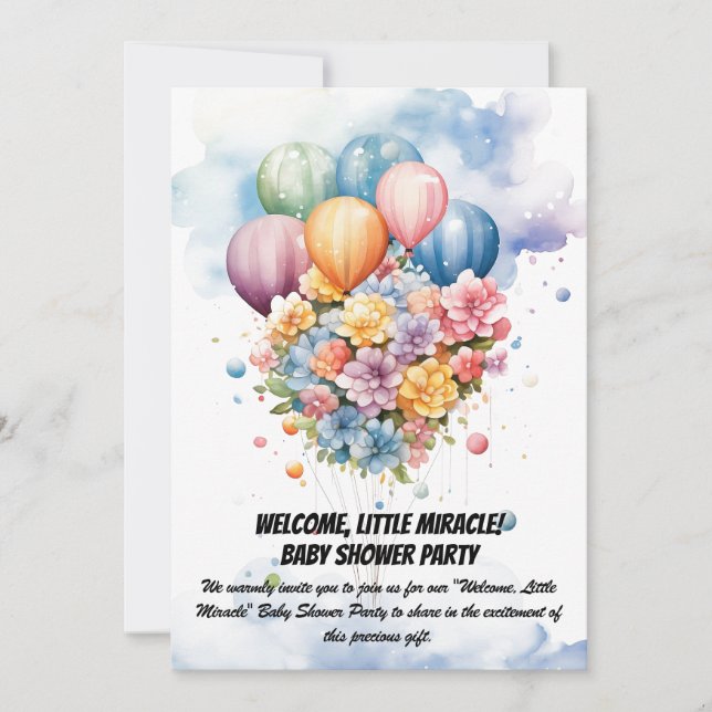Welcome, Little Miracle! - Baby Shower Party Invit Invitation (Front)