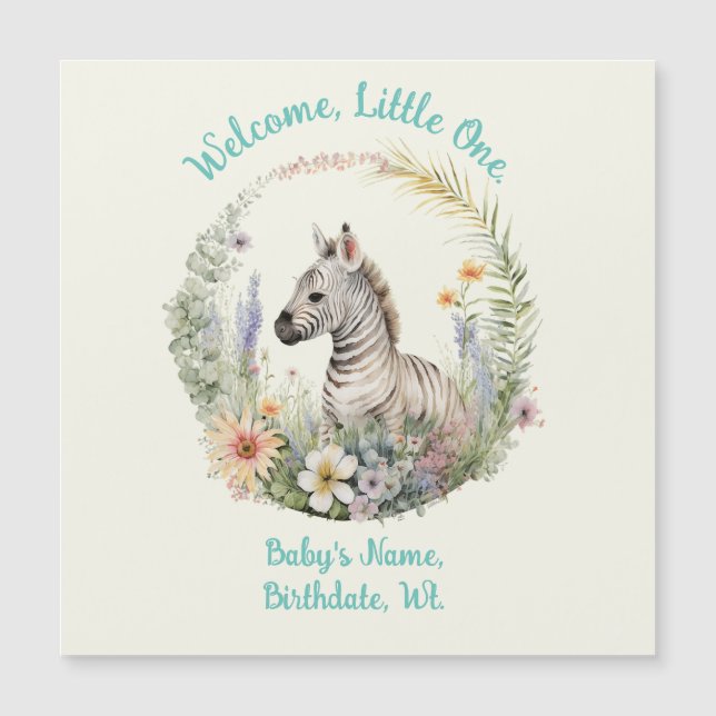 Welcome, Little One Birth Announcement/Baby Shower Magnetic Invitation (Front)