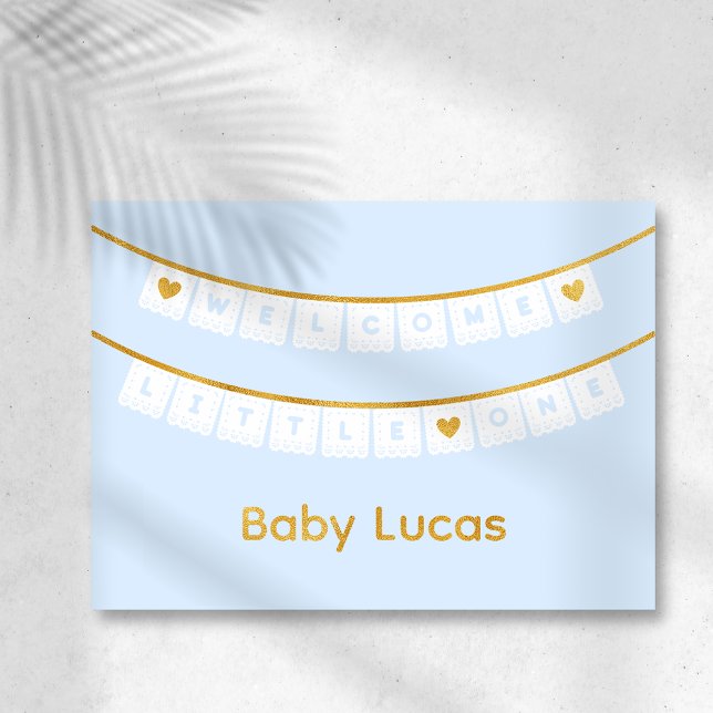 Welcome Little One Blue Baby Congratulations Card (Creator Uploaded)