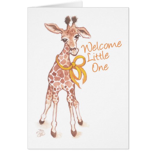 Welcome Little One Cute Giraffe Baby Shower Card