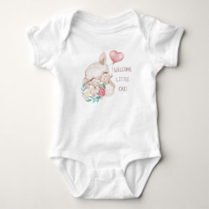 Welcome Little One Cute Llama Baby Bodysuit
