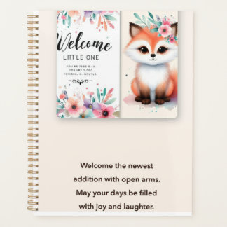Welcome Little One - Fox & Floral Planner" Planner