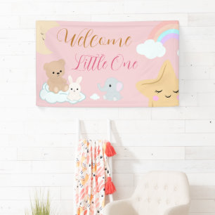 Welcome Little One Pastel Baby Shower Sign
