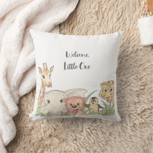 Welcome Little One Safari Baby Congratulations Cushion