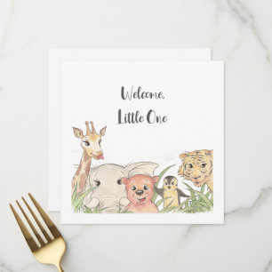 Welcome Little One Safari Baby Congratulations Menu