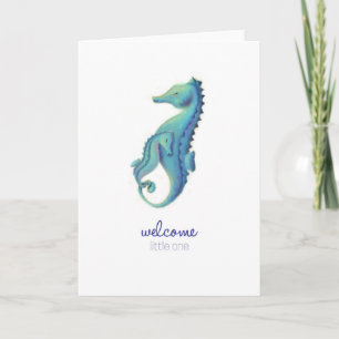 Welcome Little One Seahorse Card