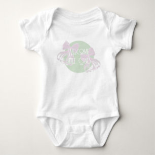 Welcome Little Ones-Twin bows and mint green Onesy Baby Bodysuit