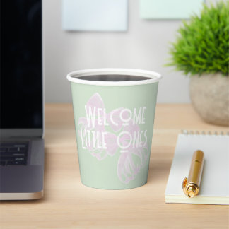 Welcome Little Ones- Twin pink bows Paper Cups