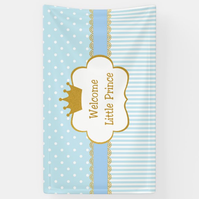 Welcome Little Prince- Baby boy Banner (Vertical)