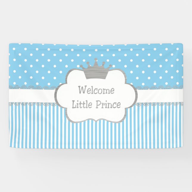 Welcome Little Prince Banner - Baby shower (Horizontal)