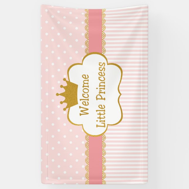 Welcome Little Princess- Baby girl Banner (Vertical)