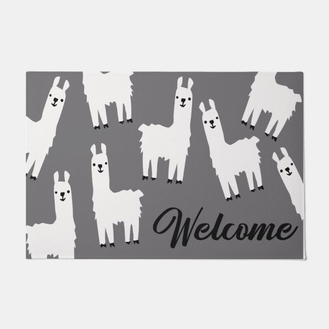 Welcome Llama Home Decor, Funny Animal Doormat (Front)
