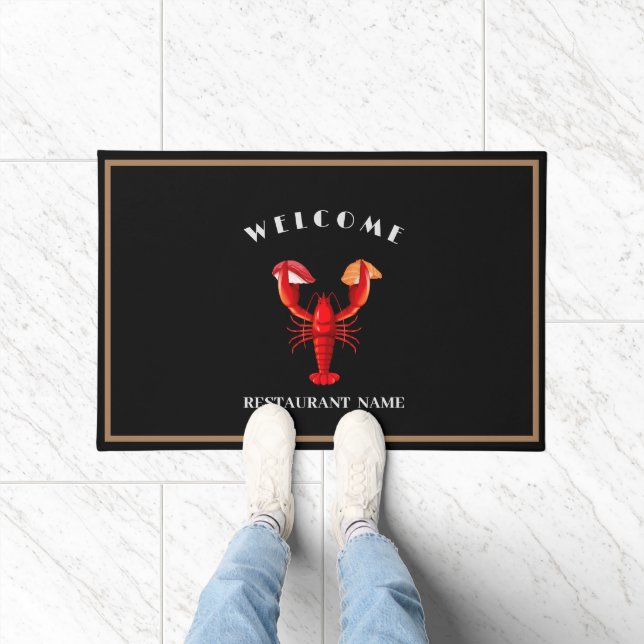 welcome Lobster sushi seafood Market custom name Doormat (Indoor)