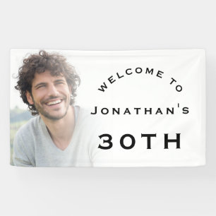 Welcome Male 30th Birthday Party Photo Overlay Banner