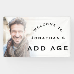 Welcome Male Any Age Birthday Party Photo Overlay Banner