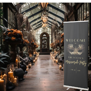 Welcome Masquerade Birthday Party Foam Boards Retractable Banner