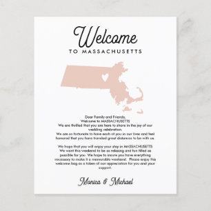 Welcome MASSACHUSETTS Letter & Itinerary ANY COLOR