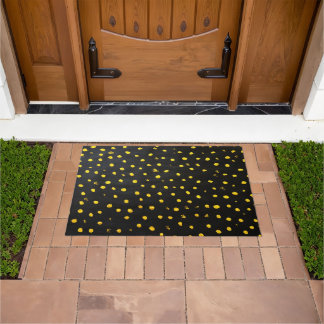 Welcome Mat - Black And Yellow Paint Halloween Des