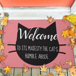 Welcome mat for cat people