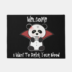 Welcome Mat Panda Bear Vampire
