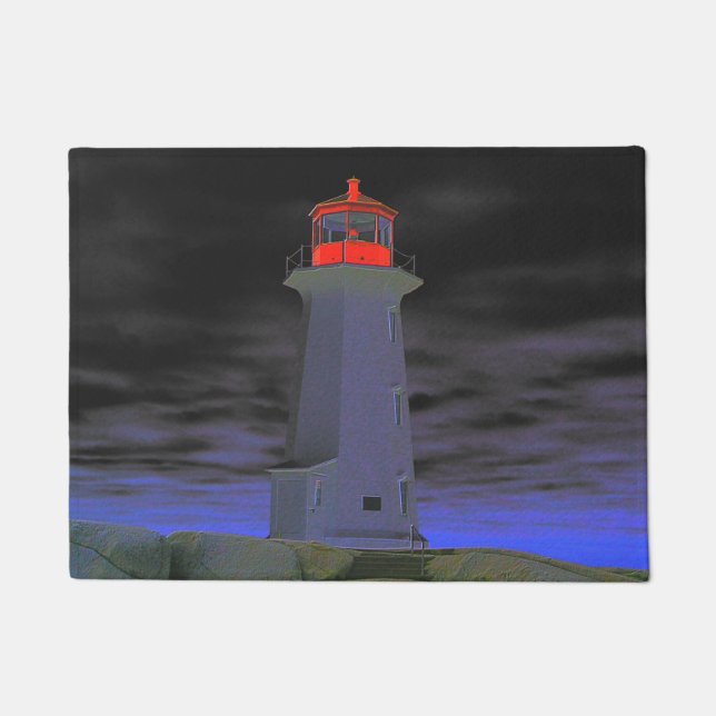 Welcome Mat Peggy's Cove Lighthouse Door Mat (Front)