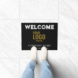Welcome   Modern Calligraphy Personalised Doormat