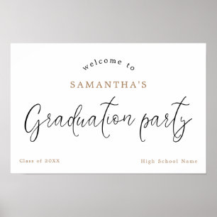 Welcome Modern Script Name Year Graduation Party Poster