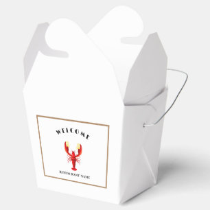 Welcome Modern seafood Lobster lime logo name Favour Box