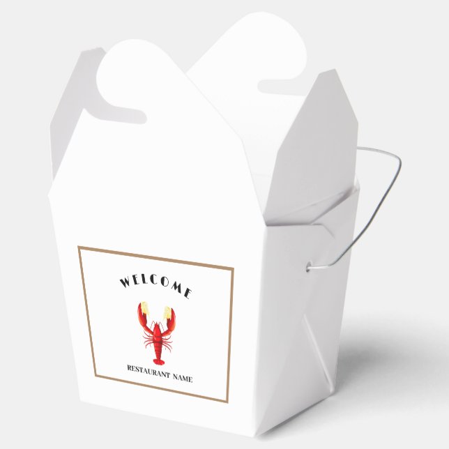 Welcome Modern seafood Lobster lime logo name Favour Box (Opened)