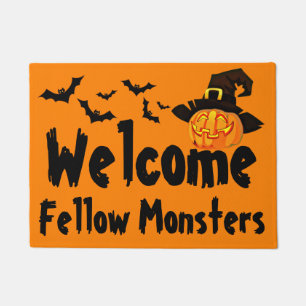 Welcome Monsters Jack O'Lantern Doormat