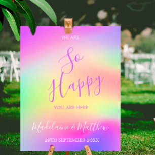 Welcome Multi Colour Chic Wedding  Poster