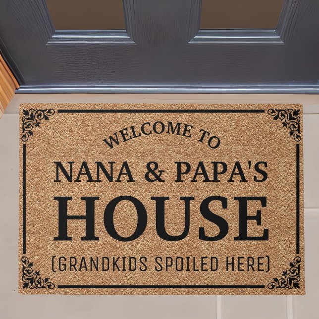 Welcome NANA & PAPA'S House Grandkids Spoiled Here Doormat (Creator Uploaded)