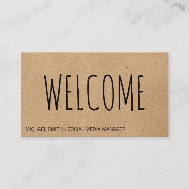 Welcome  | Natural Texture Business Card (Front)