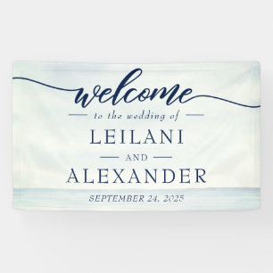 Welcome Nautical Ocean Watercolor Wedding Banner