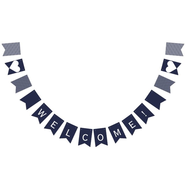Welcome Navy and White Preppy Bunting (All)