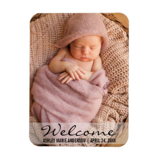 Welcome New Baby Announcement Photo Magnet