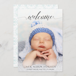 Welcome New Baby Birth Announcement Photo Cards