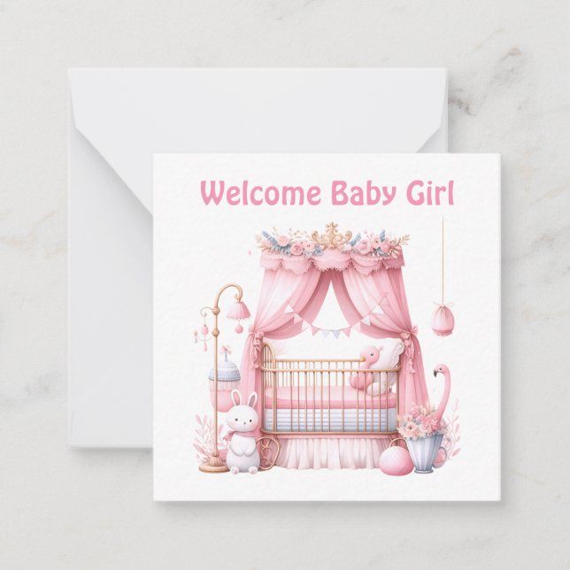 Welcome New Baby Girl Card (Front)