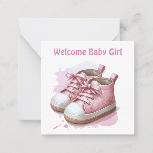 Welcome New Baby Girl Card (Front)