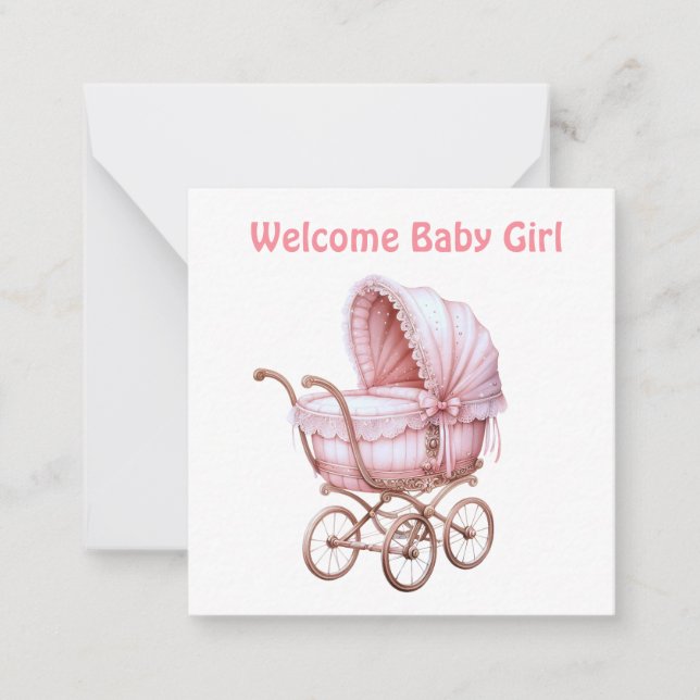 Welcome New Baby Girl Card (Front)