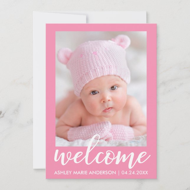 Welcome New Baby Modern Announcement (Front)