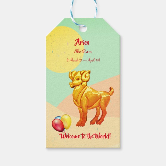 Welcome 'New Baby' Ram Gift Tags (Front)