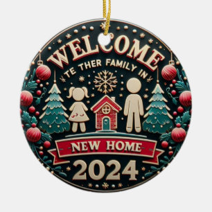 WELCOME NEW HOME CERAMIC TREE DECORATION