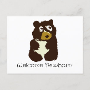 Welcome Newborn Bear Cub Postcard