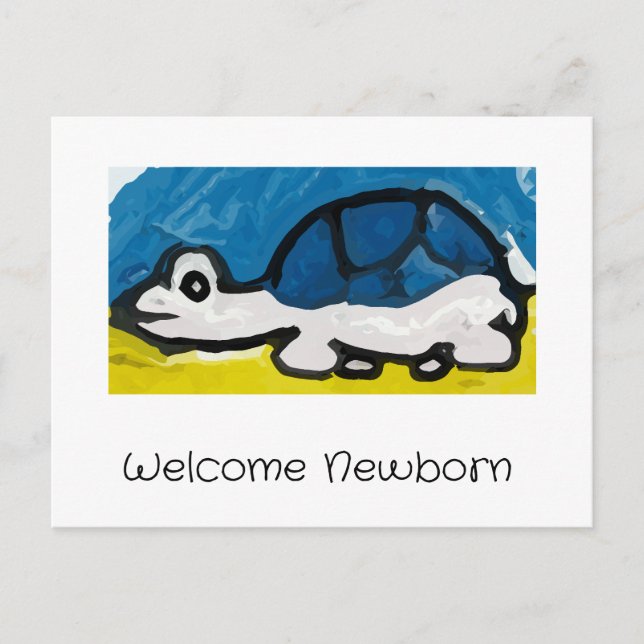 Welcome Newborn Turtle Postcard (Front)