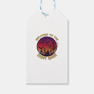 Welcome Night Mare Halloween Red Moon Graveyard_1 Gift Tags