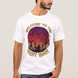 Welcome Night Mare Halloween Red Moon Graveyard_1 T-Shirt