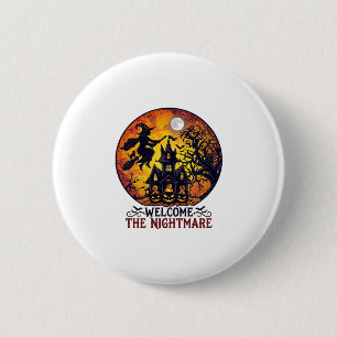 Welcome Nightmare Halloween Haunted House Flying W 6 Cm Round Badge