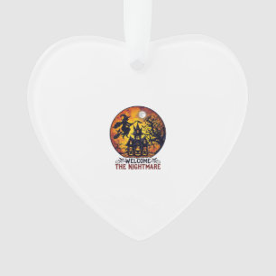 Welcome Nightmare Halloween Haunted House Flying W Ornament